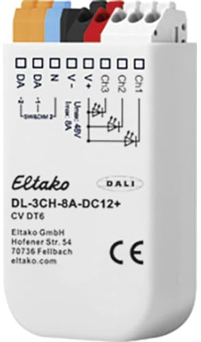 Eltako 3-Kanal DALI LED-Dimmer 8A DL-3CH-8A-DC12+