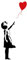 Gesar Banksy Aufkleber – Mädchen mit Ballon – Mädchen mit Ballon – Wandaufkleber – Vinyl – ideal zur Dekoration von Wänden – Aufkleber im Innenleben – Farbe wie abgebildet (17,5 x 38 cm)