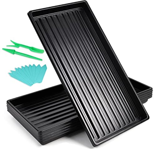 Olasfa 5 Piezas 51 x 25 cm Bandejas de Semilleros Plástico Bandeja Semillas Bandeja Cultivo Grande Sin Agujeros de Drenaje para Invernadero Jardín Hidropónico Germinación de Plantas Flores