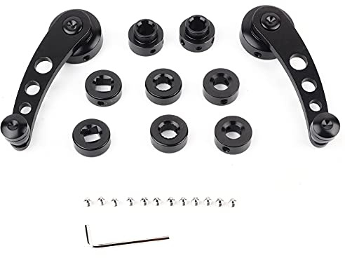 Akozon Window Crank Handle, 2pcs Auto Window Handle Riser, Alloy Window Handle Riser Winder Crank Replacement for Classic Car (Black)