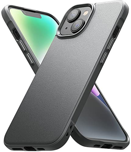 Ringke for iPhone 14 Plus Case, Onyx (Dark Grey) | Anti-Fingerprint Texture, Slim & Lightweight Design, Non-Slip Side Pattern for Secure Grip