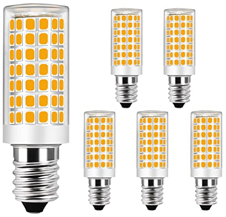 E14 LED Lampe 9W, Warmweiß 3000K, Kein Flimmern, 750lm Entspricht 60W-75W Halogen Leuchtmittel, Keramiksockel, Mini Glühbirne Mit 88-LED SMD2835, AC220-240V, Nicht Dimmbar, 5er-Pack