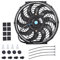 12 Inch Slim Fan Push Pull Electric Radiator Cooling Fan Universal High Performance 12V 80W Motor with Fan Mounting Kit (Black)