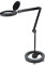 Lumeno dimmbare LED Lupenleuchte 8513SW mit großer 152 mm Echtglaslinse, einstellbare Helligkeitsstufen, geeignet als Arbeitsleuchte, Lupenlampe, Lesehilfe, 3 Dioptrien mit Rollstativ Schwarz
