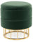 Qiyano Edina Hocker mit Stauraum Grün, Modern, Runder Polsterhocker mit Elegantem Metallgestell, Vielseitig Nutzbar, Komfortabel & Platzsparend