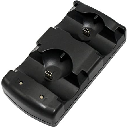 SENRN PS3/PS3 Move 2-in-1 Handle Charger PS3 Wireless Controller Dual-Seat Charger PS3 Move Dual Docking Station Charger with Charging Cable-Black