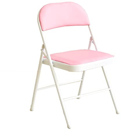 ZERVA Tragbare mehrfarbige Klappstühle, gepolsterter Rücksitz, Metallrahmen, Heimbüro, for den Innen- und Außenbereich, for Partys, tragbar (Color : Pink)