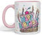 Vixar Happy Birthday Mug Cake Ceramic Coloured Mug Cup Gift Tea Coffee Christmas Office Home (Pink)