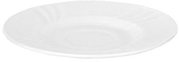 Bormioli Rocco EBRO - Piattino in vetro temperato opale per caffè, piatto, bianco Ø 160 mm