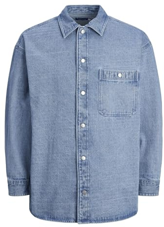 JACK & JONES Herren Jorsantorini Denim Overshirt Ls Langarmhemd