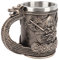 Jeffergarden Nordic Viking Mug, Viking Rune Mug Viking Beer Mug Vintage Large Capacity Stainless Steel Liner Mug Resin Process Ornaments for Beer Coffee