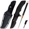 Naifu® The Survivor – Couteau de survie 4-en-1 à lame fixe Tanto (10 cm) en acier inoxydable | Allume-feu, aiguiseur, sifflet intégré | Couteau de chasse, bivouac, camping