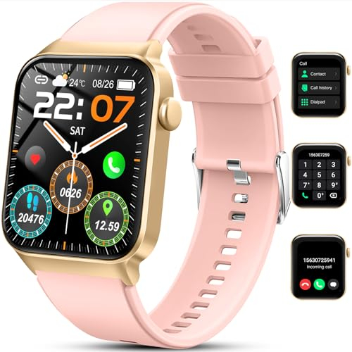 Smartwatch Donna con Effettua/Risposta Chiamate, 1.85 Orologio Fitness Smart Watch con Contapassi/Cardiofrequenzimetro/Cronometro, 113 Sportivo, Impermeabil IP68 Fitness Tracker per Android iOS -2024