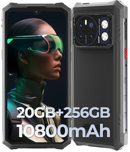 HOTWAV Cyber 13 PRO Outdoor Smartphone ohne Vertrag, 6,6 FHD+ 10800mAh 12GB+256GB+2TB Erweiterbar IP68/IP69K Outdoor Handy, 64MP+16MP Kamera Octa-Core Prozessor Handys, Dual SIM 4G/Wi-Fi/NFC/OTG/GPS