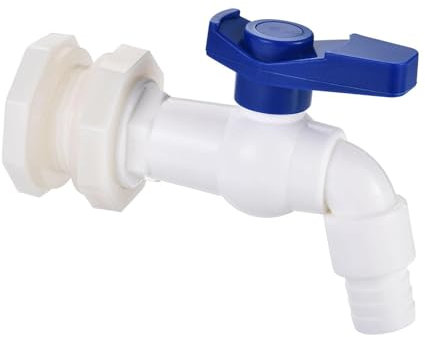 TOP-VIGOR 16mm Rain Barre Faucet Kit, 1/2 Inch PVC Rain Barrel Spigot Kit, Rain Barrel Valve with Bulkhead Fitting Adapter for Aquariums, Water Tanks, Tubs, Pools