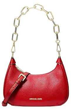 Michael Kors Cora Medium Pebbled Leather Shoulder Bag Bright Red, hellrot, Medium