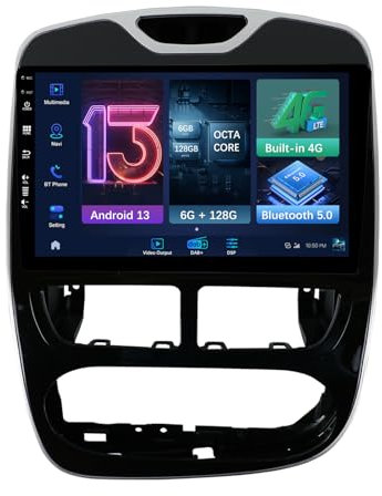 MISONDA [6G+128G] Autoradio Android 13 para Renault Clio 4 [2012-2016] -Integrado Dab+/4G/DSP/Carplay/Android Auto - Micrófono+cámara - 10 Pulgadas IPS - Control Volante WiFi BT Fast-Boot