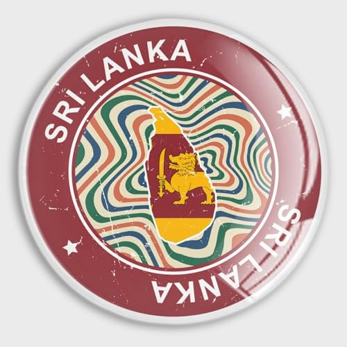 Kleine Magnete, Kühlschrank-Glas, Sri Lanka-Flagge, Nationalflaggen, patriotische, runde Kühlschrankmagnete, magnetische Aufkleber für Kühlschrank, Urlaub, Briefkasten, Garagentor, Schule, Dekoration,