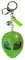 Popfizzy Kristall-Schlüsselanhänger für Frauen und Mädchen, Bedazzled Geldbörsenanhänger, Bling Rucksack Zubehör, Taschenanhänger, handgefertigtes Geschenk, Grüner Alien-Kopf (Silber), Einheitsgröße