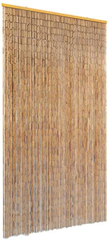 puraday Rideau intérieur 100 x 220 cm marron avec 100 brins fins de bambou Rideau de porte en bambou pour terrasses, balcons, appartements, aménagement de la pièce, rideau pour l'intimité et