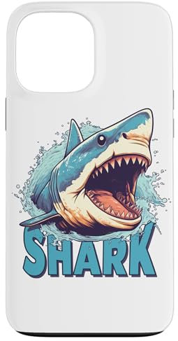 Custodia per iPhone 13 Pro Max Cool Holiday Beach Ocean Attack Mostrando denti Shark Lover