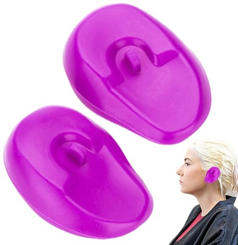 Ylnailky Copri orecchie in silicone, Copri orecchie per tinture per capelli, Copertura protettiva per cuffie antirumore, Protezioni per le orecchie, coperture per doccia riutilizzabili, paraorecchie