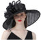 SRZYMJ Schwarz Kentucky Organza-Derby-Hut für Damen, Braut, Hochzeit, Kirche, Teeparty, breite Krempe, Sommer-Sonnenkappe Sonnenhut Damen Filz Fischerhut Schnittmuster Strohhut Herren