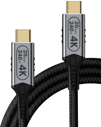 BAWIOFIAU Cavo USB C USB C 240W, Cavo USB Type-C PD 5A Ricarica Rapida Nylon Intrecciato Cavo,20Gbps Ricarica Rapida per laptop, telefono cellulare, dispositive，monitor,
