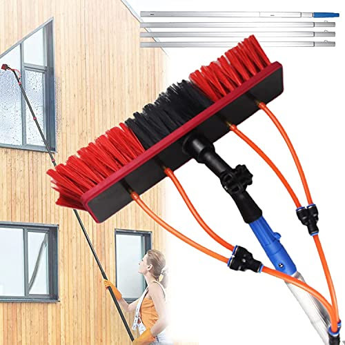 Kit de perche alimentée en eau, brosse de nettoyage de vitres d'extérieur Kit de perche alimentée en eau, système de nettoyage alimenté en eau, nettoyeur de vitres d'extérieur en aluminium avec tuya