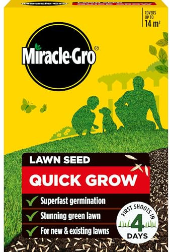 Miracle-Gro 121410 Quick GRO Lawn Seed, Child & Pet Friendly, Coverage 14m2, 420g Box, Green