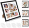 GEOKILO Lot de 4 cadres photo 25x25 noirs - cadres photo carrés avec passe-partout pour photos et images 20x20 - collage de cadres pour salon, chambre et bureau - affichage mural ou de table