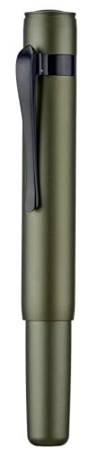 Hongdian M2 Black Forest Mini Fountain Pen, Long Blade Nib & Sleek Shape Aluminium Short Pocket Travel Pen (Army Green)