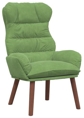 vidaXL Sessel Hellgrün 69 x 74 x 93 cm Samt, Stylischer Sessel, strapazierfähiger Akzentstuhl, modernes Lesen, vielseitige Sitzgelegenheit für Wohnzimmer, Büro oder Arbeitszimmer