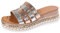 DFSDJEUW basket orthopedique femme Sandales Femme été Mode Mules Femmes Compensées Chaussons Bout Ouvert Plateforme Pantoufles Chaussures de Plage Antidérapantes Orthopédiques Sandals Rose Gold 37