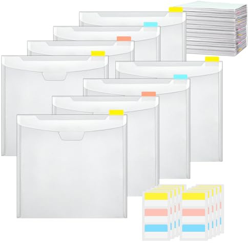Scrapbook-Papier-Organizer mit selbstklebenden Registern, 12 Halter mit selbstklebenden Registern, Organizer für Bastelutensilien, Selbstklebende Register für Papier, Karton, Vinyl, Dokumente, Fotos,