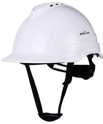Bison Life TorShell ABS Safety Helmet – Hard Hat with Nylon Harness & Ratchet Fit, Lightweight Head Protection for Construction, Mining & Maintenance