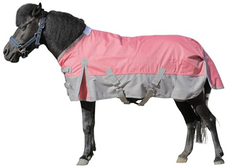 Mini-Shetland-Pony-Fohlen-Weidedecke, wasserdicht, 1200D, leicht, 0 g, Regendecke für Miniaturpferd, Esel und Abschnitt A (ohne Füllung), Rosa, 90 cm