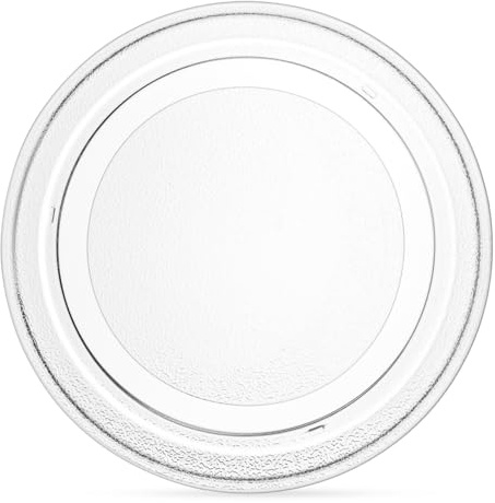 Angoily Mikrowellen-Glasplatte Ersatz-Mikrowellenplatte | Material: Glas, Farbe: Weiß, Spülmaschinenfest, Glatte Oberfläche, Leicht Zu Reinigen