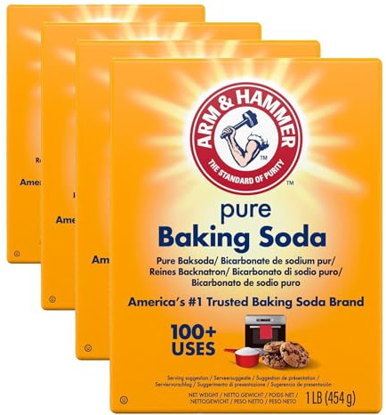 ARM & HAMMER Baking Soda, reines Backnatron, America's #1 Trusted Baking Soda Brand, 454 g (Packung mit 4)
