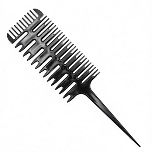 3 in 1 Highlighting Comb - Professional Hair Dyeing Weave Comb with Rat Tail for Hair Coloring Sectioning and Styling