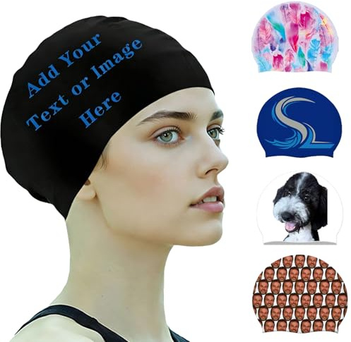 Gorro de Natación de Silicona Personalizado, Color Sólido, Impresión de Logotipo, para Adultos y Niños