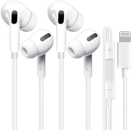iPhone Ohrhörer mit Kabel 2 Pack, Apple MFi Zertifiziert Nosie Reduction Kopfhörer Kompatibel mit iPhone 14/13/12/11/XR/XS/X/8/7/SE/Pro/Pro Max