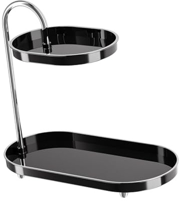TWISAXC Organisateur de Salle de Bain étanche à 2 Niveaux, Tour de Maquillage décorative avec étagère de Coiffeuse Portable et Porte-cosmétiques, Tour de Rangement pour