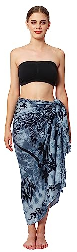 Ciffre Sarong Pareo Wickelrock Strandtuch Tuch Wickeltuch Handtuch Gratis Schnalle Schließe (Grau Schwarz Tribel Gecko GTG)