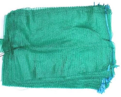 100 Green Net Sacks 30cm x 50cm with Drawstring Raschel Bags Mesh Vegetables Logs Kindling Wood Netbags
