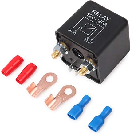 Ehdis Relais 12V 120A 4 Pin avec 2 Pin Footprint + 2 Terminal, Coupleur Separateur Batterie pour Automobile véhicules Lourds Camion Pelle Van Bateau