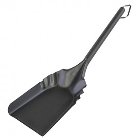 Rocky Mountain Goods Fireplace Ash Shovel Long - 20” - Heavy Gauge Steel - Heat Resistant Paint/Finish - Leather Hang Strap - Coal Shovel for Wood Stove (1)