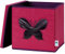LOVE IT STORE IT Aufbewahrungsbox mit Deckel - Stoffkiste für Kinderzimmer - Verstärkt mit Karton - Mit Sichtfenster - Pink mit Schmetterling - 30x30x30 cm