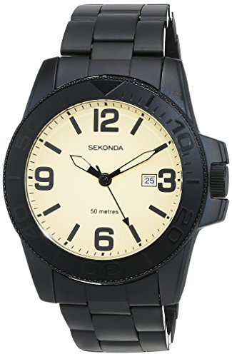SEKONDA Unisex-Adult Quartz Watch, Analogue Classic Display and Stainless Steel Strap 1390.27