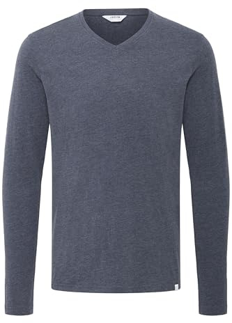Solid SDBeda Herren Longsleeve Langarmshirt Shirt mit V-Ausschnitt Baumwollmischung Regular fit